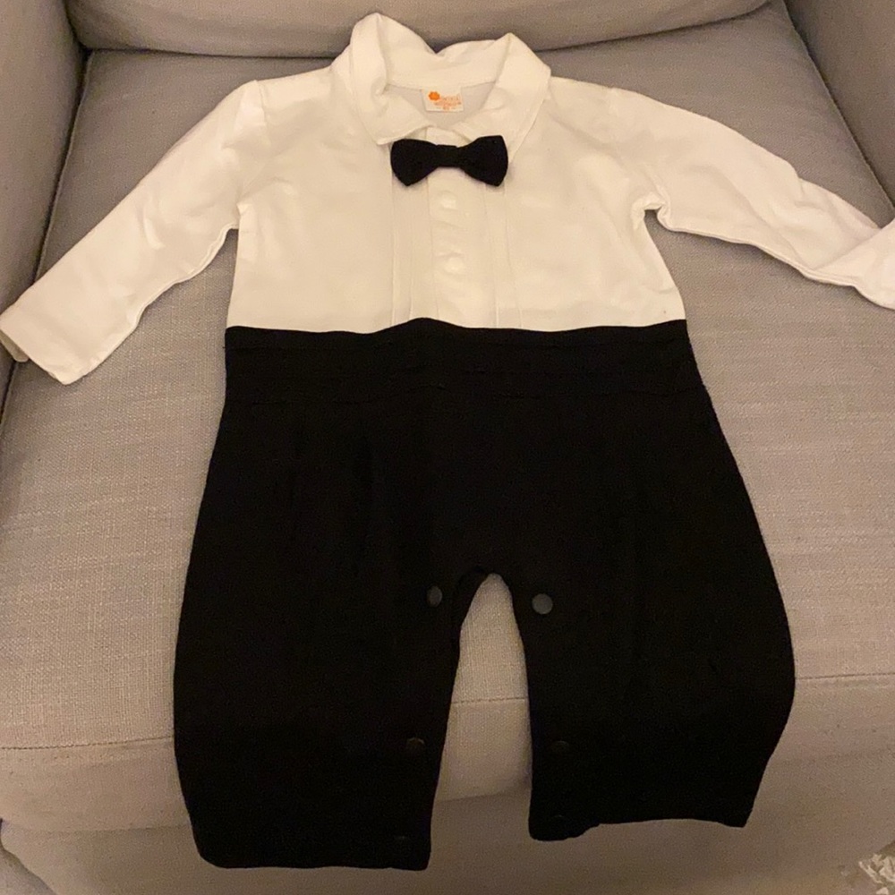 Baby boy tux onesie